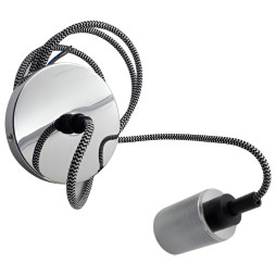 Підвіс металевий Lemanso 100*20мм + E27 срібло 1.5м/LMA3218 для LED ламп