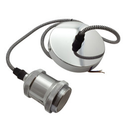 Підвіс металевий Lemanso 100*20мм + E27 срібло 1.5м/LMA3221 для LED ламп