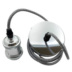 Підвіс металевий Lemanso 100*20мм + E27 срібло 1.5м/LMA3221 для LED ламп