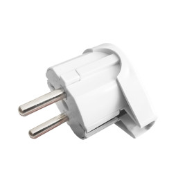 Євровилка кутова з заземленням біла UPS маленька LMA029 Лємансо