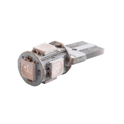 Светодиодная автолампа T10 W5W с обманкой 12В SMD5050-5led зеленый