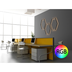 Светильник светодиодный настенный Шестиугольник 220V, 6*330 черный корпус 30W RGB+блок питания 36W LEDUA