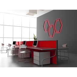 Светильник светодиодный настенный Шестиугольник LEDUA черный корпус 220В 30Вт (6х330) красный