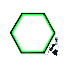 Светильник светодиодный настенный Шестиугольник LEDUA черный корпус 220В 30Вт (6х330) зеленый