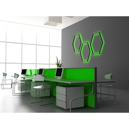 Светильник светодиодный настенный Шестиугольник LEDUA черный корпус 220В 30Вт (6х330) зеленый