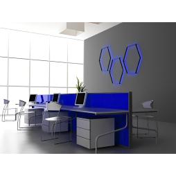 Светильник настенный светодиодный Шестиугольник LEDUA черный корпус 220В 30Вт (6х330) синий