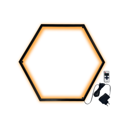 Светильник настенный светодиодный Шестиугольник LEDUA черный корпус 220В 30Вт (6х330) желтый