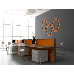 Светильник настенный светодиодный Шестиугольник LEDUA черный корпус 220В 30Вт (6х330) желтый