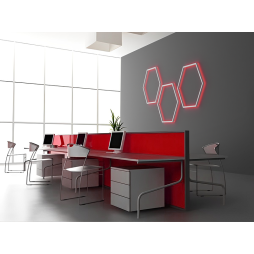 Светильник настенный светодиодный Шестиугольник LEDUA белый корпус 220В 30Вт (6х330) красный