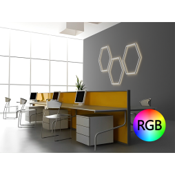 Светильник светодиодный настенный Шестиугольник LEDUA белый корпус 220В 30Вт (6х330) RGB