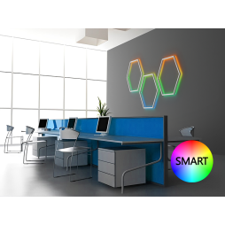 Светильник светодиодный настенный Шестиугольник 220V, 6*330 белый корпус 30W SMART+блок питания 36W LEDUA