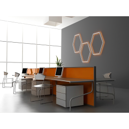 Светильник настенный светодиодный Шестиугольник LEDUA белый корпус 220В 30Вт (6х330) Y/B/G/W/P/R