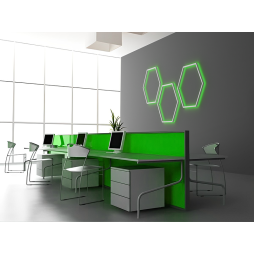 Светильник светодиодный настенный Шестиугольник LEDUA белый корпус 220В 30Вт (6х330) зеленый