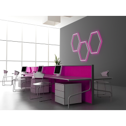 Светильник настенный светодиодный Шестиугольник LEDUA белый корпус 220В 30Вт (6х330) розовый