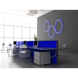 Светильник настенный светодиодный Шестиугольник LEDUA белый корпус 220В 30Вт (6х330) синий