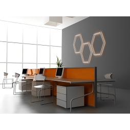 Светильник настенный светодиодный Шестиугольник LEDUA белый корпус 220В 30Вт (6х330) теплый белый