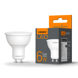 Светодиодная лампа VIDEX MR16е 6W GU10 4100K 220V (VL-MR16e-06104)