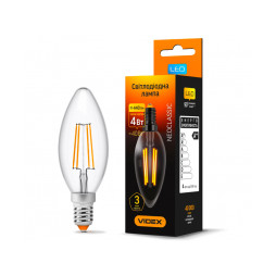 Світлодіодна лампа C37F 4W E14 3000K 198-242V (VL-C37F-04143) VIDEX