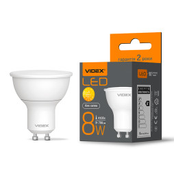 Светодиодная лампа VIDEX MR16e 8W GU10 4100K 220V (VL-MR16e-08104)