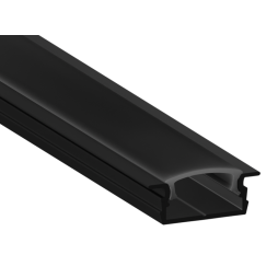 Профиль алюминиевый LEDUA АЛ-80 + черный рассеиватель для LED ленты врезной 2 м Черный