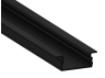 Алюмінієвий профіль для світлодіодної стрічки АЛ-80 2 метра чорний профіль, чорний дифузор врізний LEDUA
