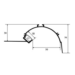 Алюмінієвий профіль для світлодіодної стрічки для гіпсокартона АЛ-32 2 метра анодований стельовий, настінний LEDUA