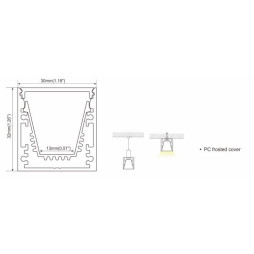 Профиль алюминиевый LP-SALP3030 -1м  (в ламелях по 2м)