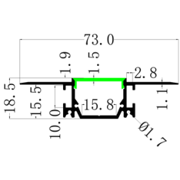 Профиль алюминиевый LP-SPL082B -1м.