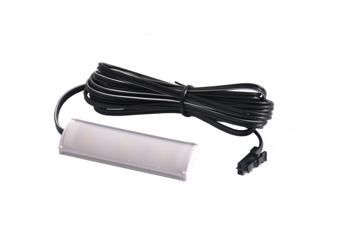 Світильник світлодіодний для підсвітки меблевих полиць накладний 12V/DC 0.72w синє світло чорний провід LEDUA