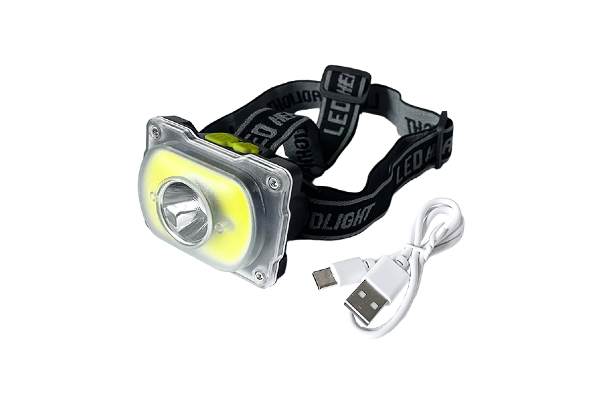 Ліхтарик COB led на голову LMF9320 з USB TYPE-C + індикатор рівня заряду+батарея вбудована 1200mah Лємансо