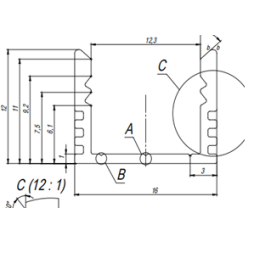 Профіль алюмінієвий SVL_LP12 -1м. ( 2м. ламель )