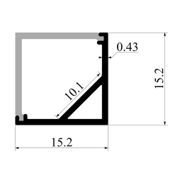 Алюмінієвий профіль для світлодіодної стрічки АЛ-05 2 метра анодований кутовий LEDUA