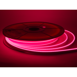 Світлодіодний неон 6*12mm 120led 2835 24V 9W/m IP65, рожевий (бухта 25м) #64-P AVT