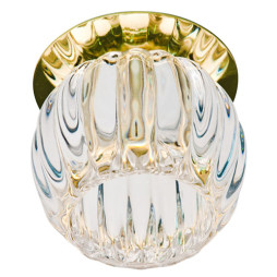 Встраиваемый светильник Feron JD93 под лампу прозрачное матовое золото.