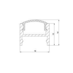 Профиль алюминиевый ЛПС12 -1м