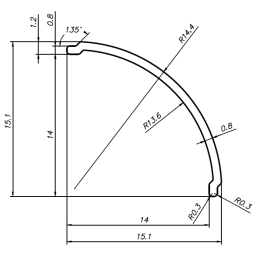 LED розсіювач матовий ЛПУ16 -1м.