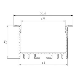 Профиль алюминиевый ЛСВ40 -1м. led (в ламелях по 2м)