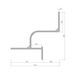 Профіль тіньового шва SVL-3856 неанодований, ламель 3м