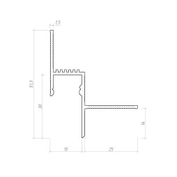 Розсіювач до профіля АПТШ15, АПТШ50, 3м