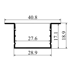 Алюмінієвий профіль для світлодіодної стрічки АЛ-29 1 метр чорний врізний LEDUA