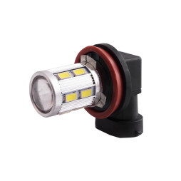 Светодиодная автолампа H11-5630-12шт+1шт-CREE с линзой белый 12V
