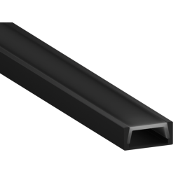 Профиль алюминиевый LEDUA АЛ-139 + черный рассеиватель для LED ленты накладной 2 м Черный