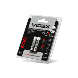 Аккумуляторы Videx HR03 / AAA 600mAh double blister 2 шт.