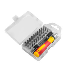 Отвертка Lemanso LTL10033 с набором бит, головок и удлинителем 33 предмета