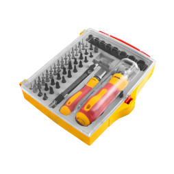 Отвертка Lemanso LTL10032 с набором бит, головок и удлинителем 62 предмета