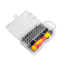 Отвертка Lemanso LTL10034 с набором бит, головок и удлинителем 33 предмета