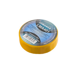 Изоляционная лента Lemanso LMA401 ЯпI огнестойкая 20 м 0.13 x 19 мм желтая