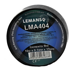 Изолента Lemanso ЯпI 10 метров 0.1×19мм чёрная / LMA404 (10 шт.)