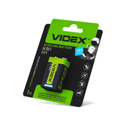 Батарейка щелочная Videx 6LR61 9V Крона BLISTER 1 шт