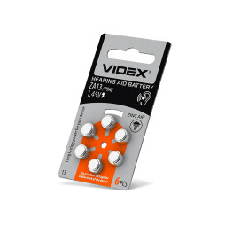 Батарейка воздушно-цинковая Videx ZA13 (PR48) BLISTER 6 шт